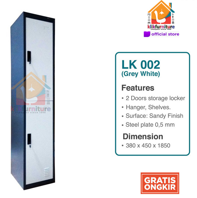Lemari Loker Locker Cabinet 2 Pintu Full Besi LK002