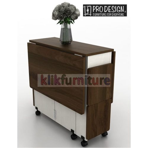 ALLISON DT120 PRODESIGN Meja Makan Kayu Lipat Roda