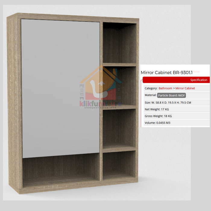 BR 9301.1 EXPO Rak Cabinet Gantung Mirror Cabinet Kamar Mandi