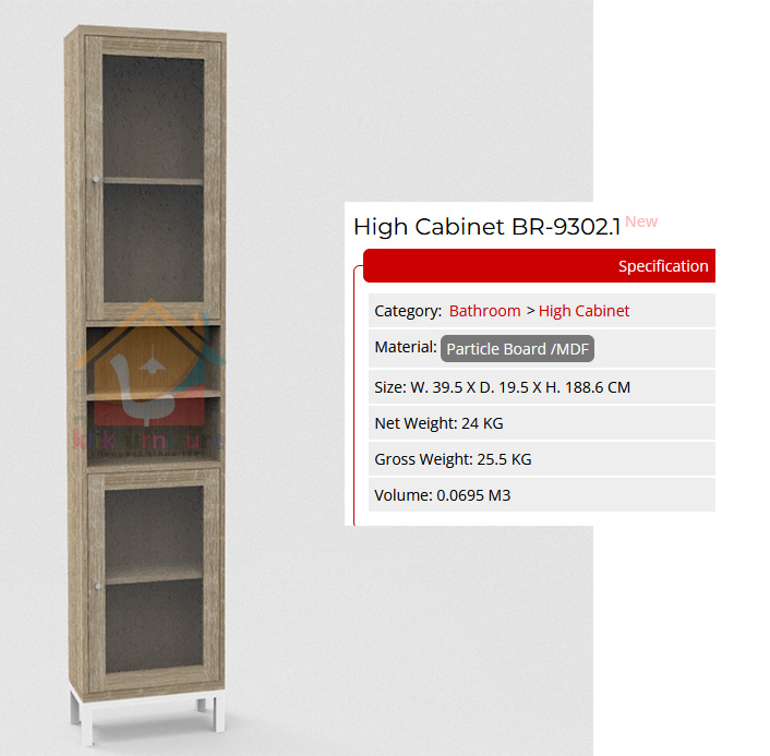 BR 9302.1 EXPO Lemari High Cabinet 1 Pintu Bathroom / Kamar Mandi