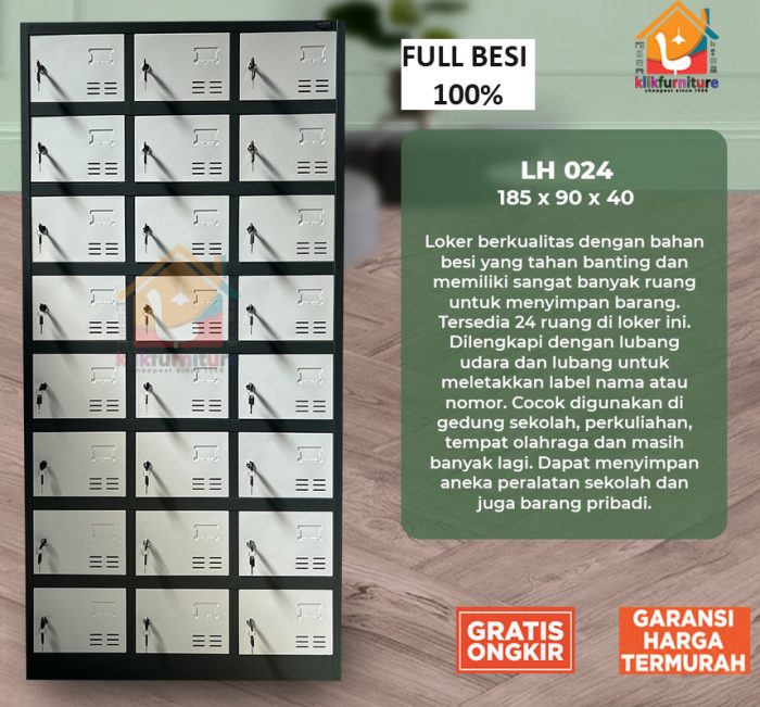 Lemari Loker Locker Cabinet 24 Pintu Full Besi LK24