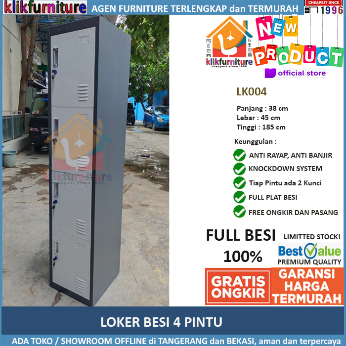 Lemari Loker Locker Cabinet 4 Pintu Full Besi LK 004