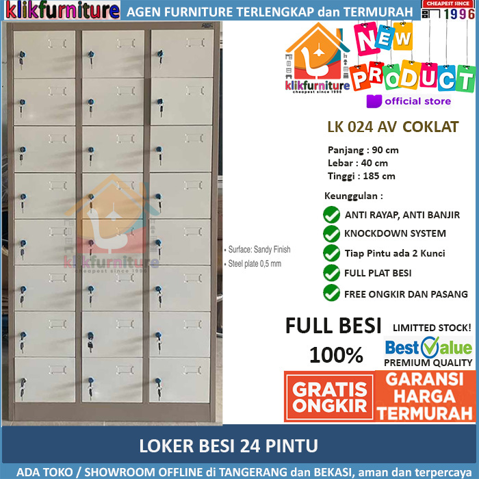 Lemari Loker Locker Cabinet 24 Pintu Full Besi LK24