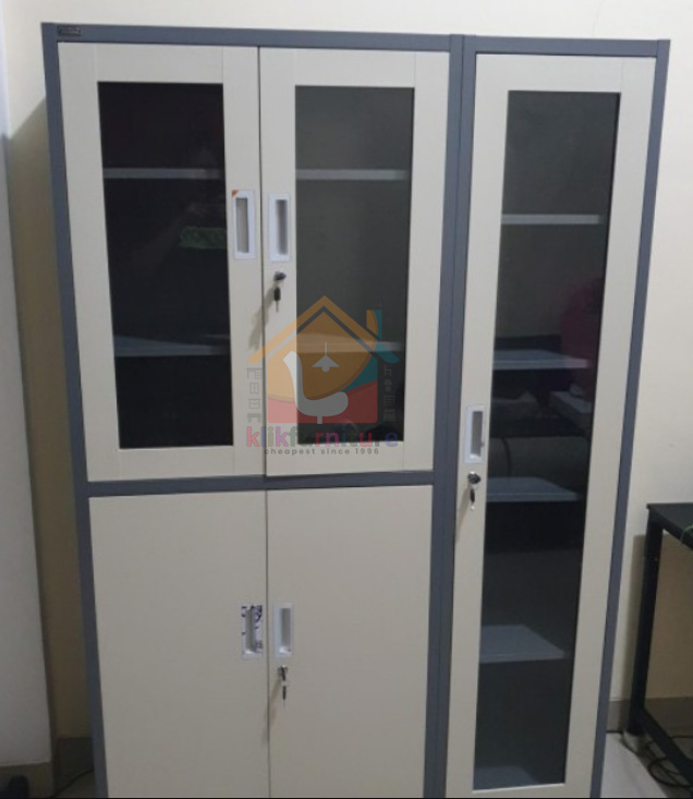 Lemari Arsip Filing Cabinet Besi 3 Pintu SMJ 312 Pintu Kaca