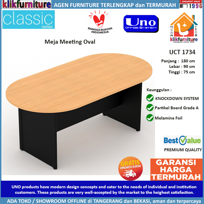 UCT 1734 UNO Meja Rapat Meja Meeting Oval Conference Table