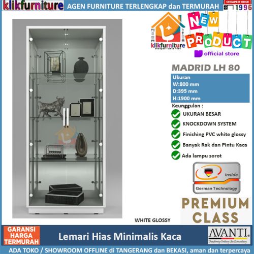 Lemari Display Etalase Lemari Hias Putih LH 80 AVANTI