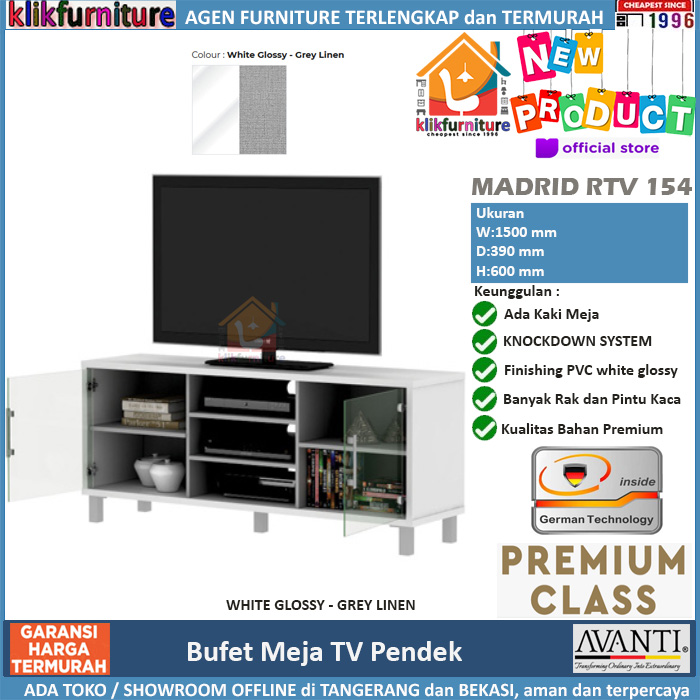 Bufet Meja Tv Rak Tv Minimalis Putih RTV 154 AVANTI