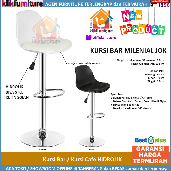 Kursi Bar Hidrolik Barstool Cafe Makan Minibar MILENIAL+Jok 115