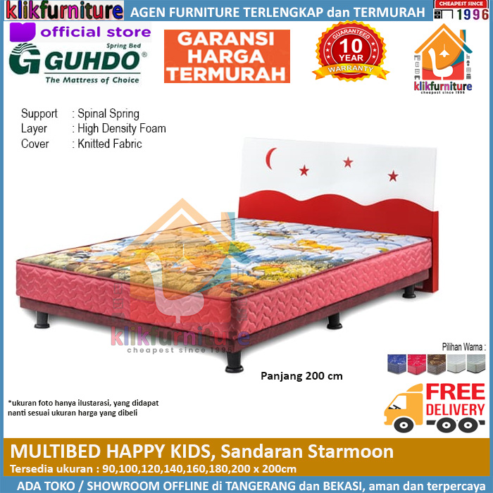 Multibed Happy Kids 2m Sandaran Starmoon Guhdo Springbed