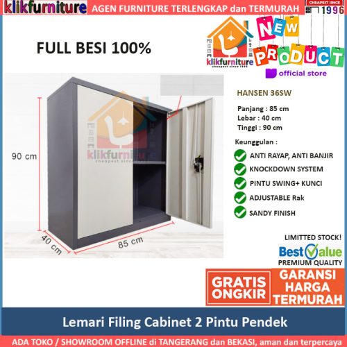 Lemari Arsip Pendek Filing Cabinet Besi Pendek HANSEN 36SW