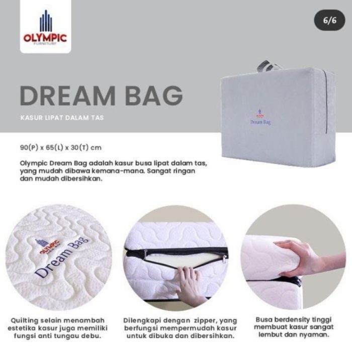 Dream Bag Olympic / Kasur Lipat / Travel Bed / Kasur Lantai