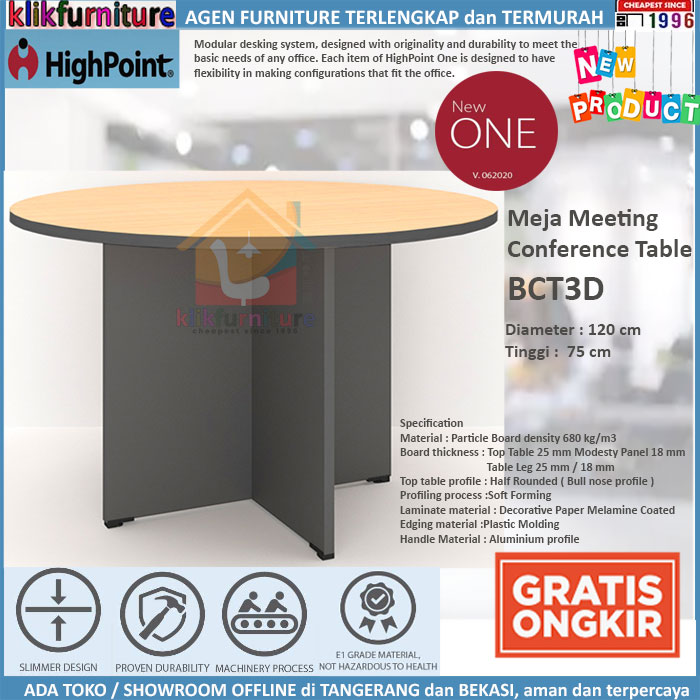 Meja Meeting / Meja Rapat / Conference Table Bulat BCT3D Highpoint