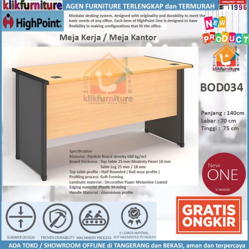 Meja Kerja / Meja Kantor / Meja Tulis Office Desk BOD034 Highpoint