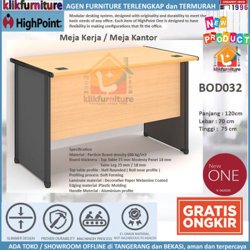 Meja Kerja / Meja Kantor / Meja Tulis Office Desk BOD032 Highpoint