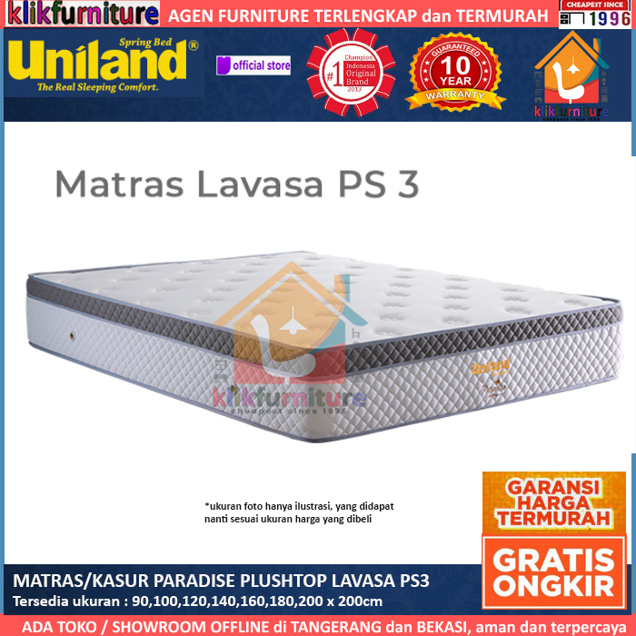 Kasur / Matras Paradise Plushtop LAVASA PS3 Uniland Springbed