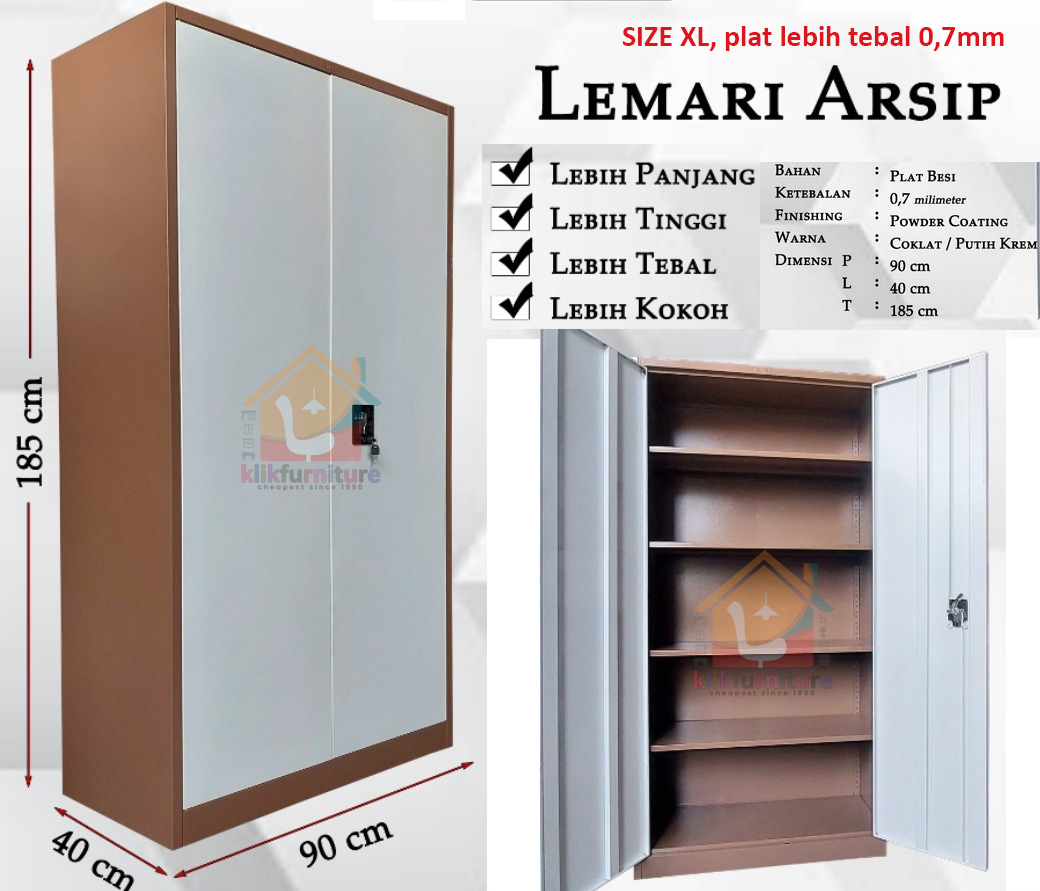 filing cabinet lemari arsip warna coklat