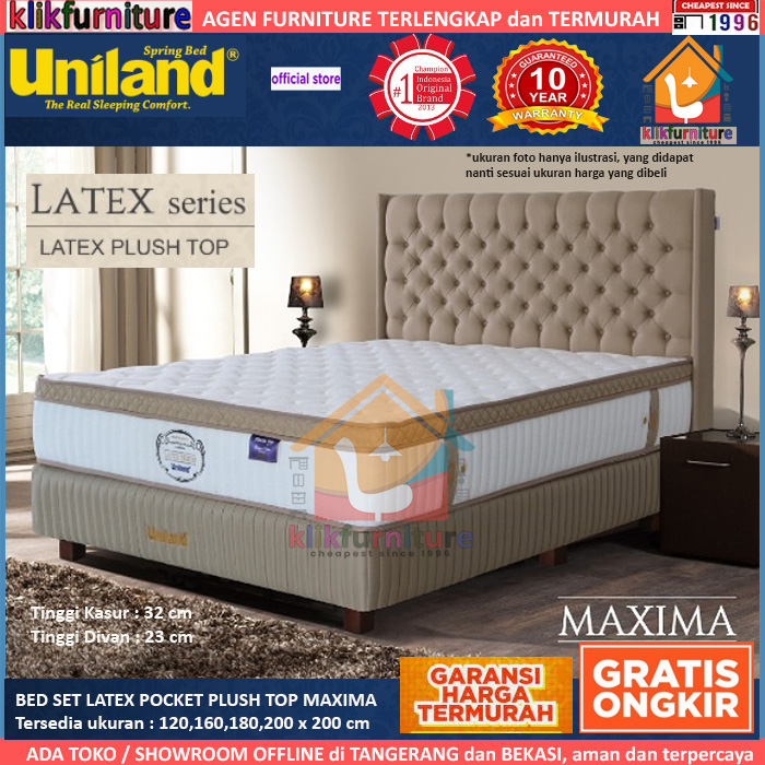 Bed Set Latex Pocket Plushtop MAXIMA Uniland Springbed