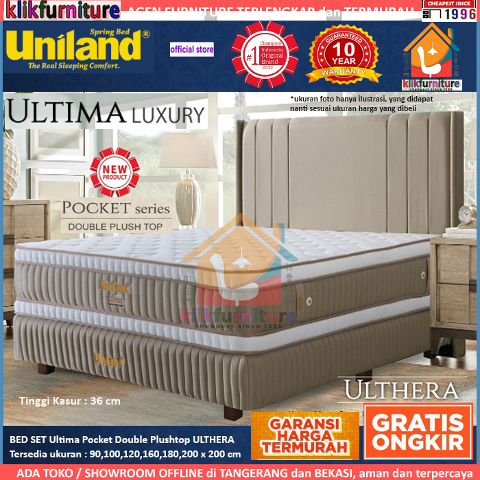 Bed Set Ultima Pocket Double Plushtop ULTHERA Beige Uniland Springbed