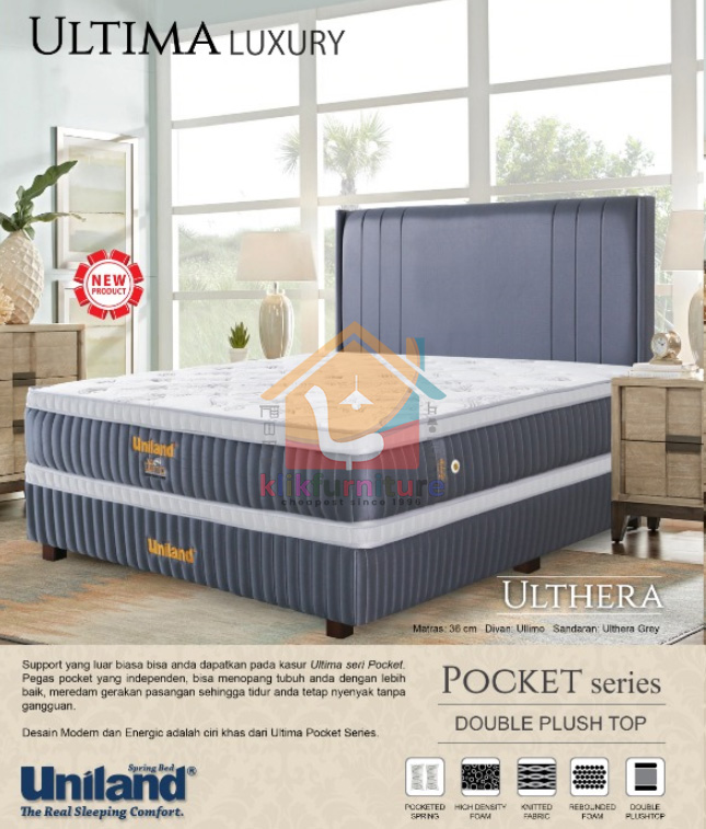 Bed Set Ultima Pocket Double Plushtop ULTHERA Uniland Springbed
