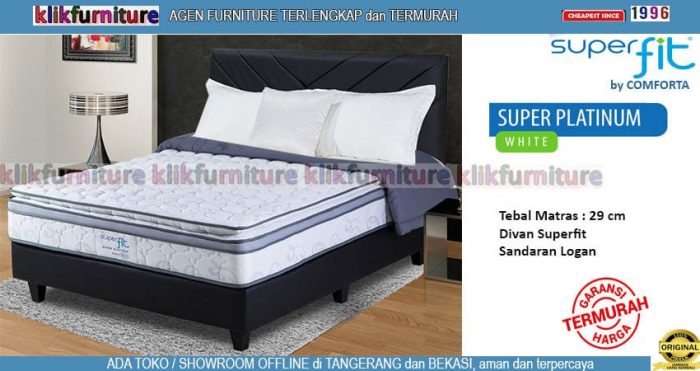 (1 Set) Springbed Superfit SUPER PLATINUM Sandaran LOGAN by Comforta