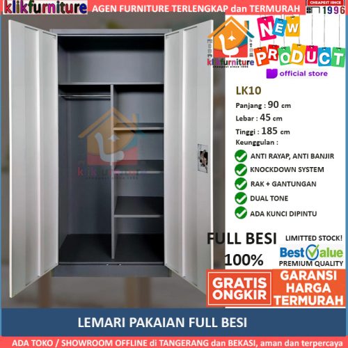 Lemari Pakaian Besi 2 Pintu Anti Air Jamur Banjir LK10