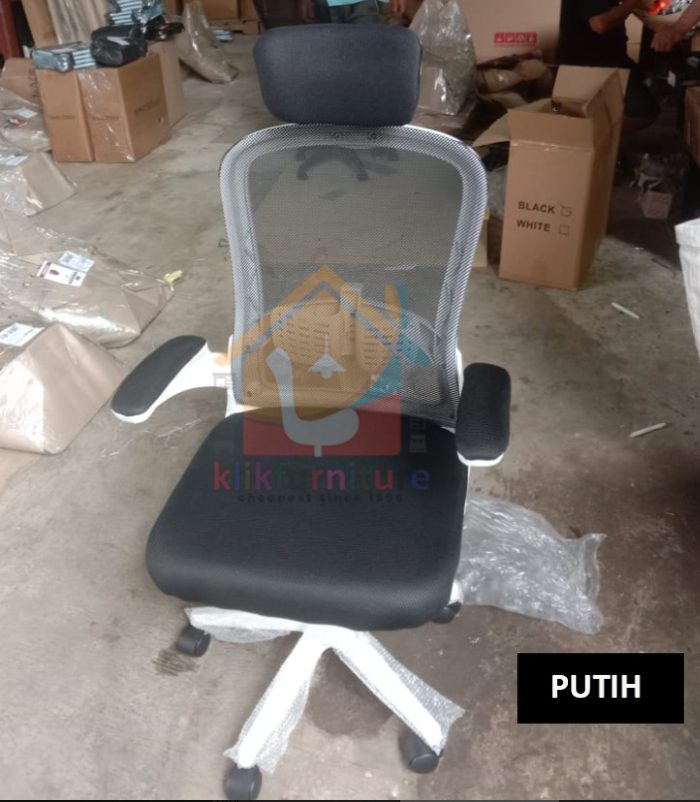 Kursi Kantor Hidrolik Roda + Sandaran Jaring Kepala Tinggi K250