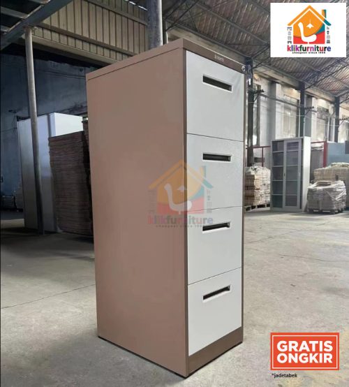 Filing Cabinet Besi 4 Susun 4 Laci FC 04 Coklat Premium