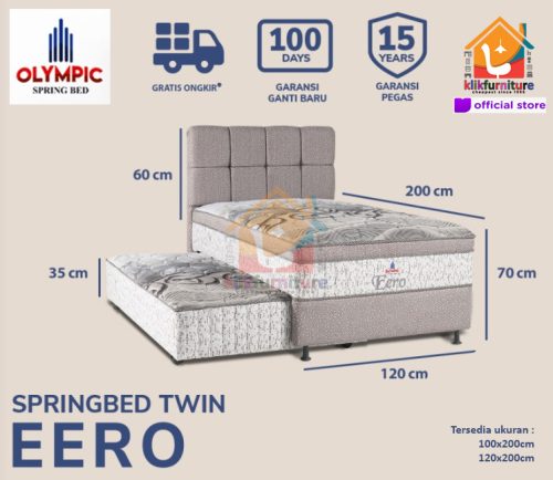 2in1 Twin Ranjang Sorong Anak EERO Springbed Olympic