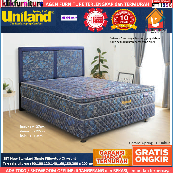 Bed Set New Standard Pillowtop CHRYSANT Uniland Springbed