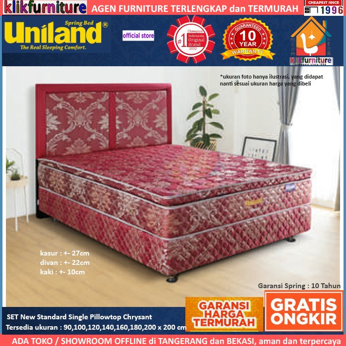 Bed Set New Standard Pillowtop CHRYSANT Uniland Springbed
