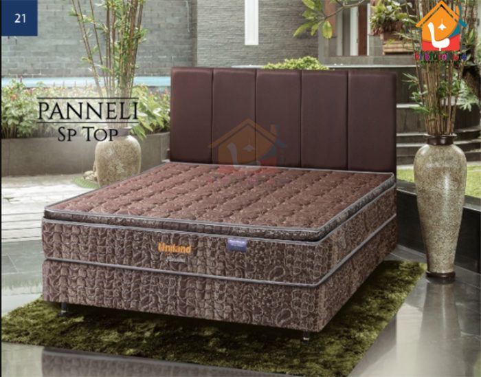 Bed Set New Standard Pillowtop Panelli Coklat Uniland Springbed