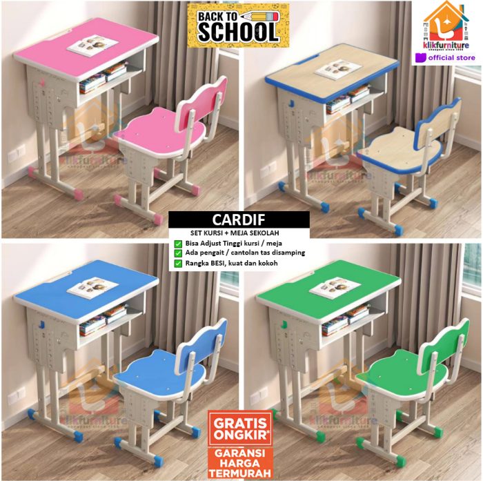 Set Meja Kursi Sekolah Meja Belajar SD/SMP/SMU CARDIF