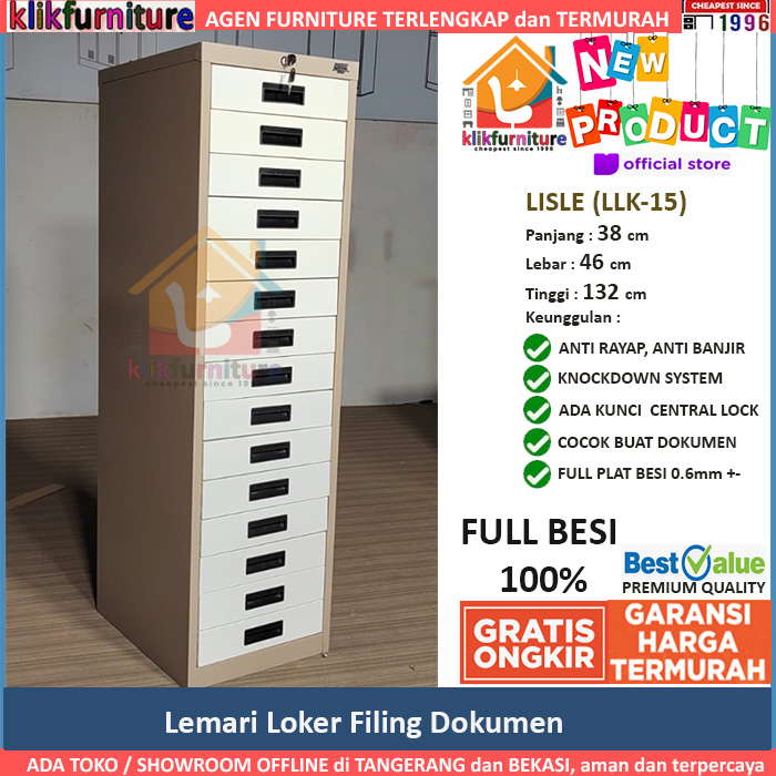 Loker File Laci Dokumen Filing Cabinet Drawer 15 Laci LISLE LLK15