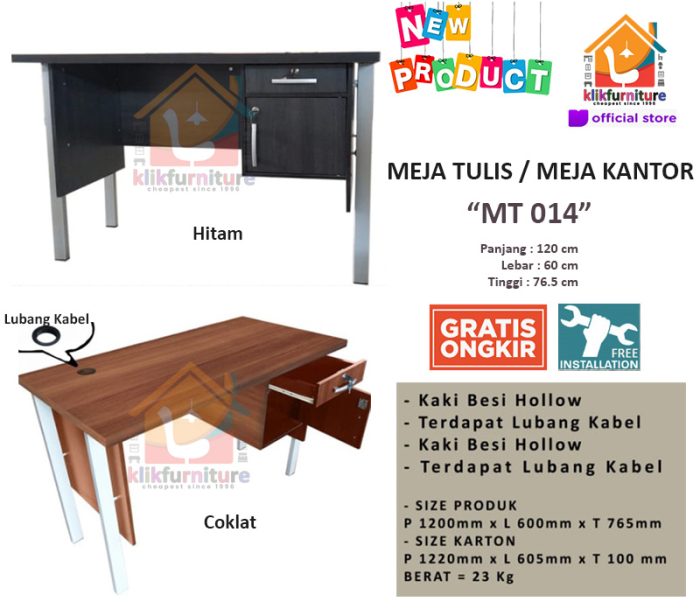 Meja Tulis Meja Kantor Meja Kerja Kaki Besi MT 014