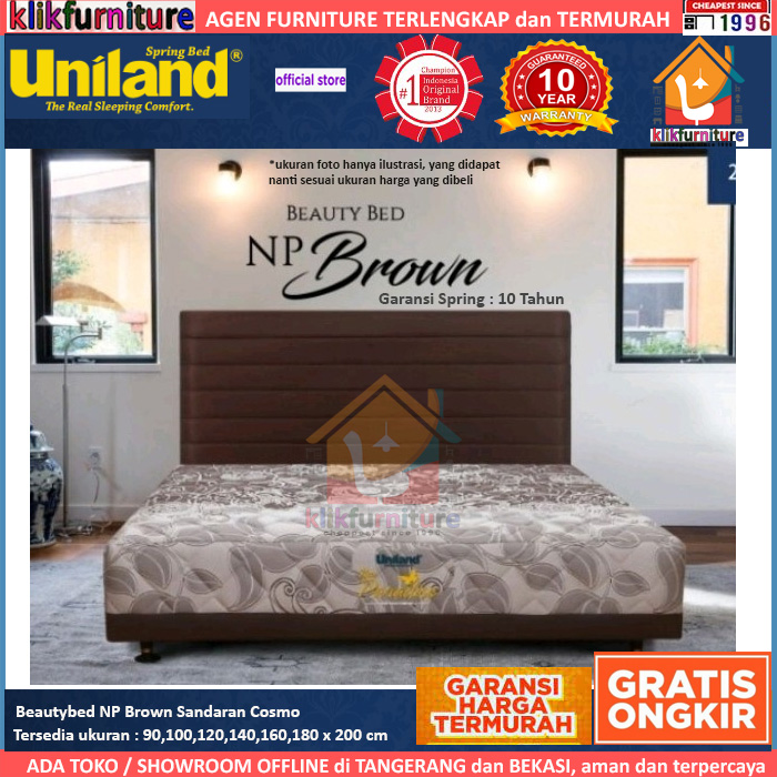Beautybed NP Brown Sandaran Cosmo Uniland Springbed