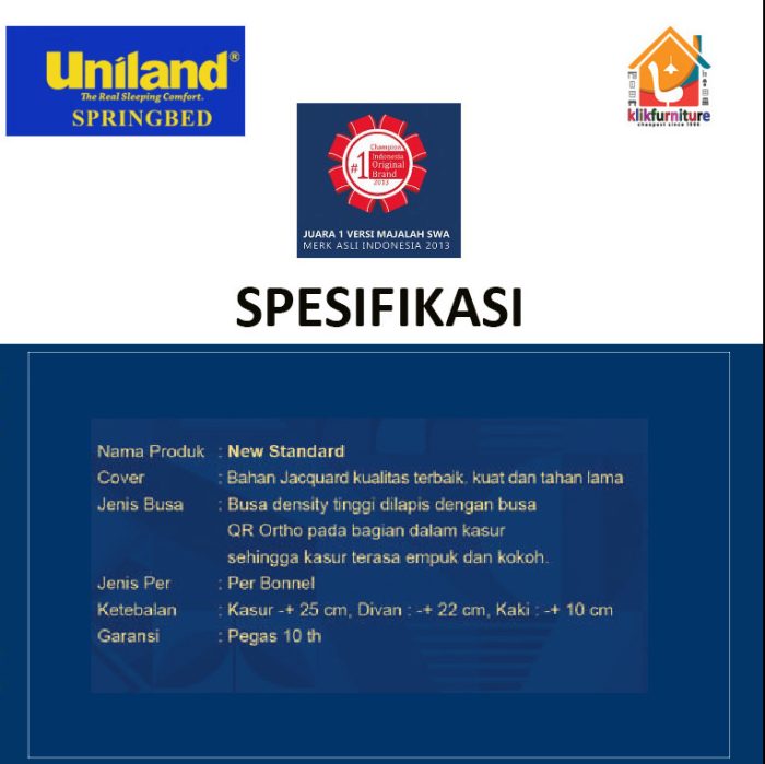 spesifikasi springbeduniland standard