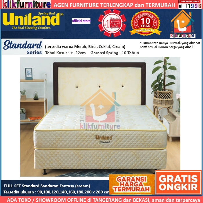 Bed Set Standard Sandaran Fantasy Uniland Springbed