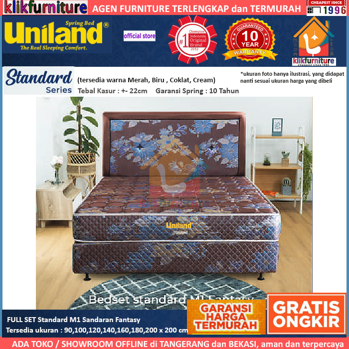 Bed Set Standard Sandaran Fantasy Uniland Springbed