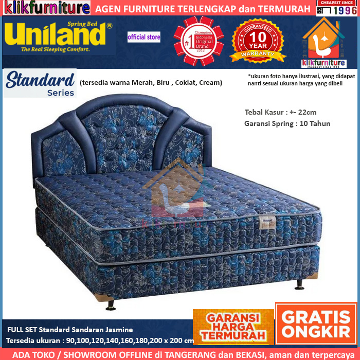 Bed Set Standard Sandaran Jasmine Uniland Springbed