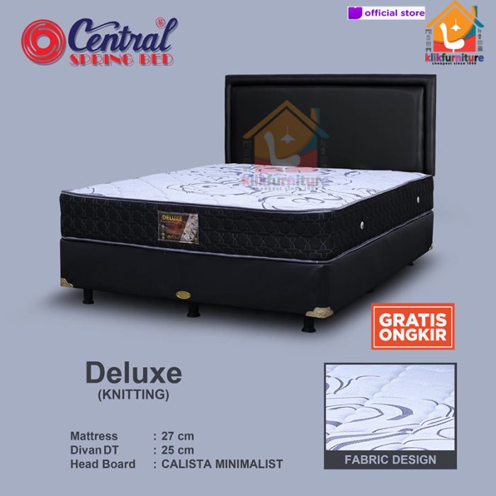 (1 Set) Springbed Central DELUXE Sandaran Calista Minimalis