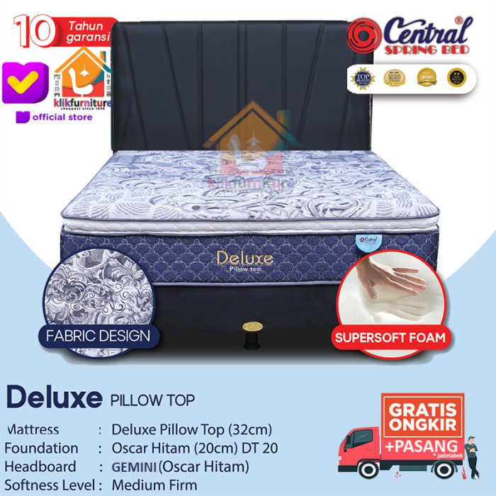 (1 Set) Deluxe Pillow Top Sandaran Gemini Central Springbed