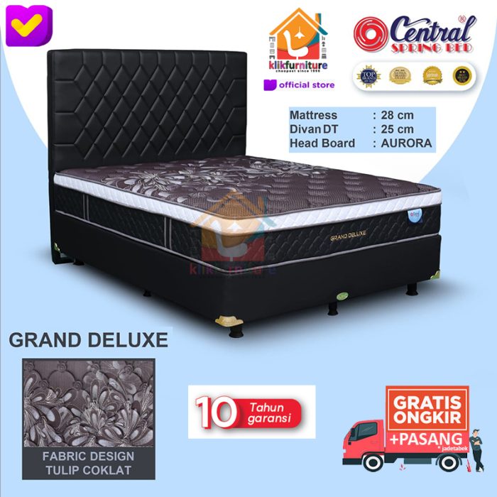 (1 Set) GRAND DELUXE Plushtop Sandaran Aurora Central Springbed