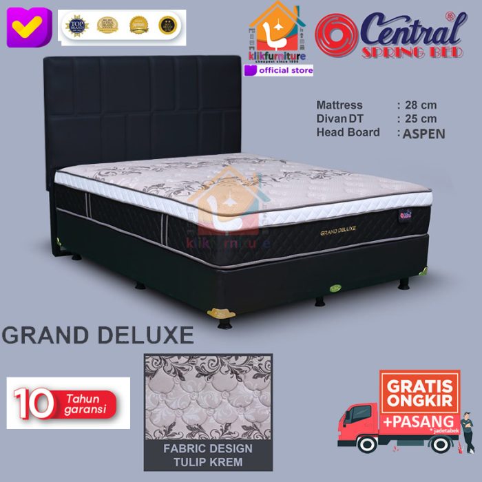 (1 Set) GRAND DELUXE Plushtop Sandaran Aspen Central Springbed