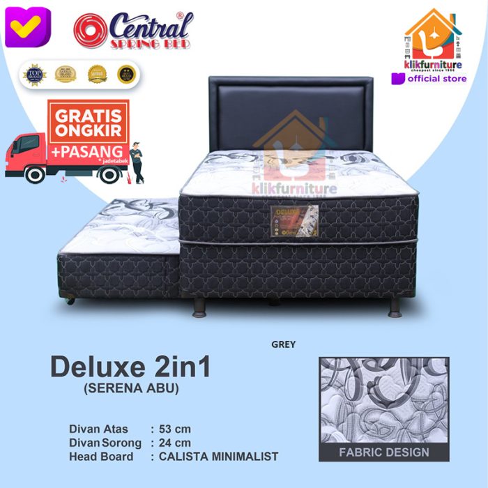 (1 Set) 2in1 Two in One DELUXE Calista Minimalis Central Springbed