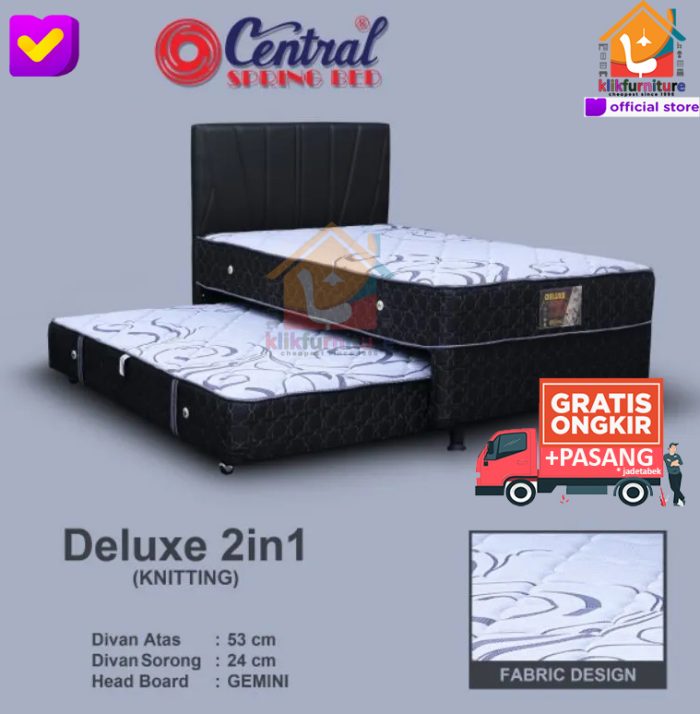 (1 Set) 2in1 Two in One DELUXE Sandaran Gemini Central Springbed