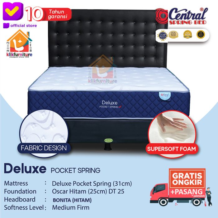 (1 set) DELUXE POCKET Spring Sandaran Bonita Central Springbed