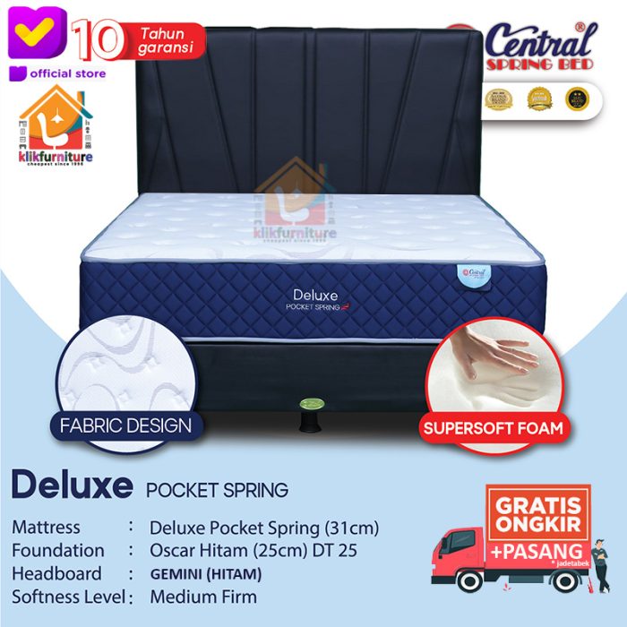 (1 set) DELUXE POCKET Spring Sandaran Gemini Central Springbed