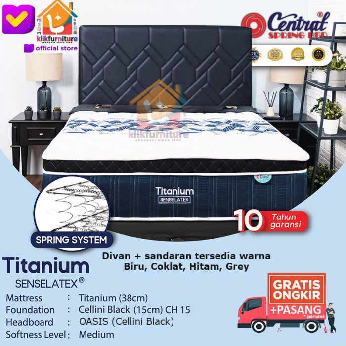 (1 set) Titanium Plush Top Senselatex Hb OASIS Central Springbed