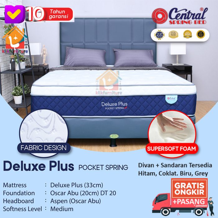 (1 set) DELUXE PLUS POCKET Spring Sandaran ASPEN Central Springbed