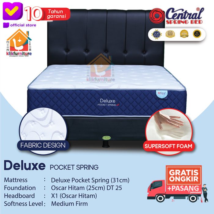 (1 set) DELUXE POCKET Spring Sandaran X1 Central Springbed